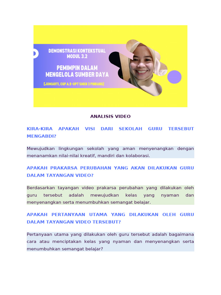 Analisis Video Modul 3.2 | PDF
