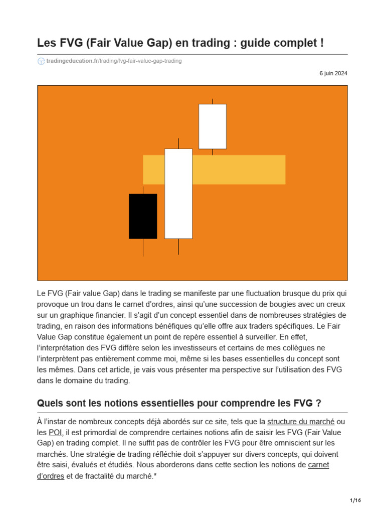 Les FVG Fair Value Gap en Trading Guide Complet | PDF