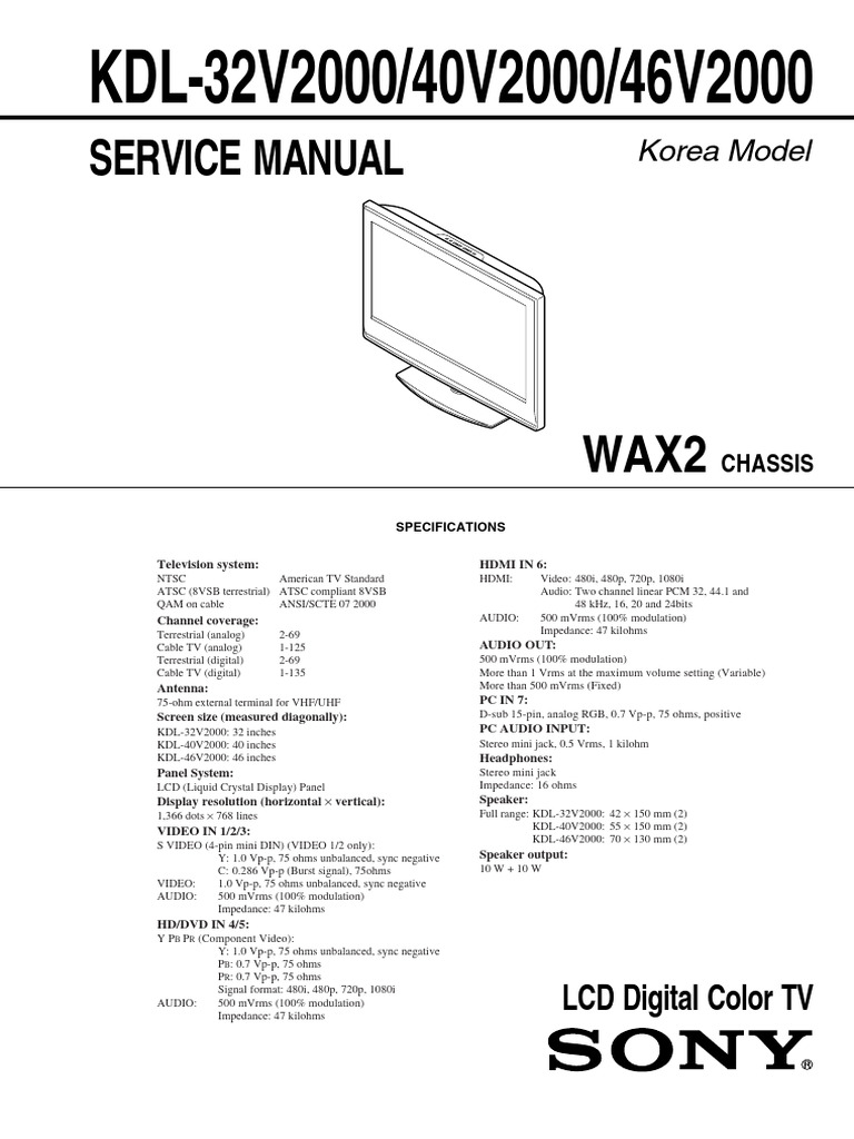 Telecomando TV di ricambio per TV Sony KDL-40V2000