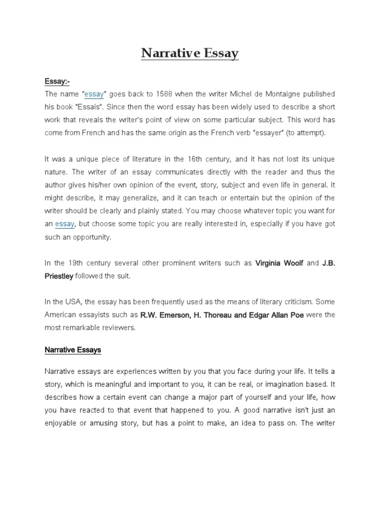 a story essay example