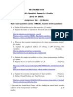 MBA Operations Research Linear Programming Simplex Method