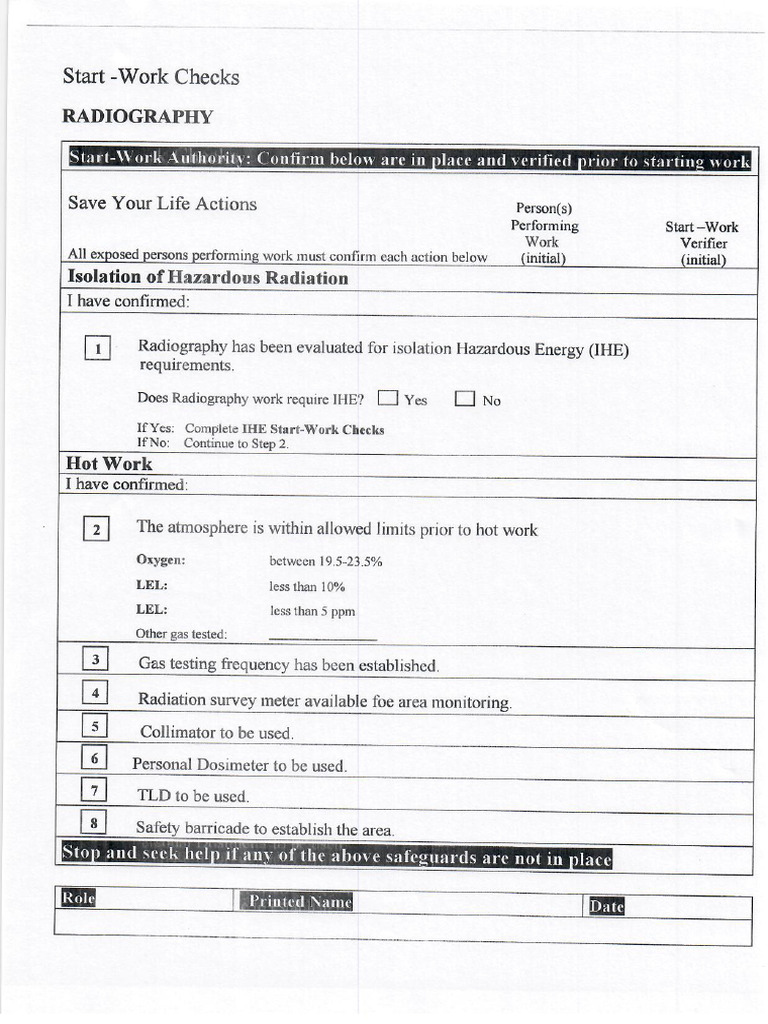 Check List Radiography | PDF