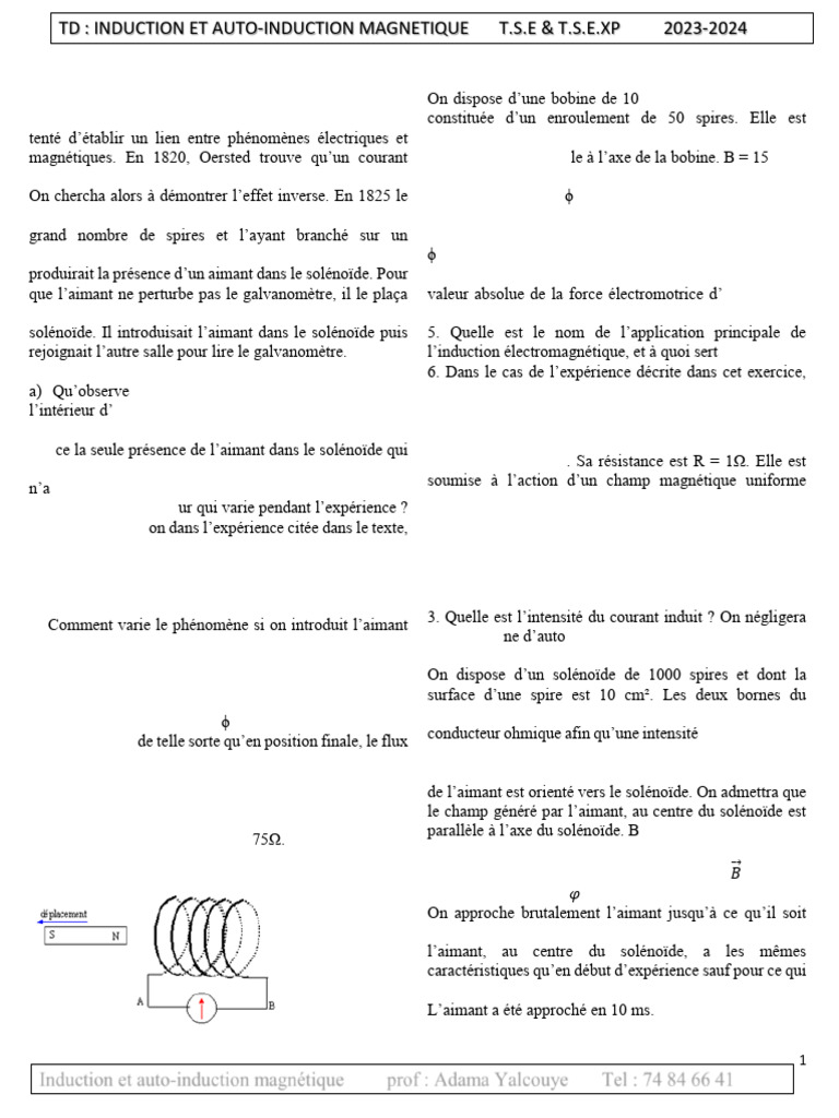 TD Induction Et Auto Induction | PDF