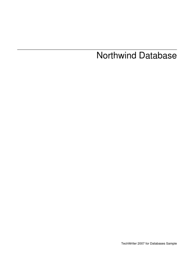 Northwind Database Overview 2007 | PDF | Database Index | Computer Data