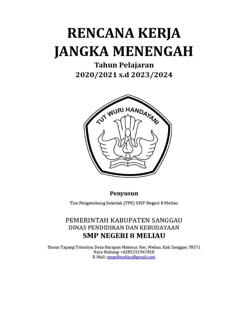 Rencana Kerja Jangka Menengah SMP 8 Meliau | PDF | Bisnis | Ilmu Sosial