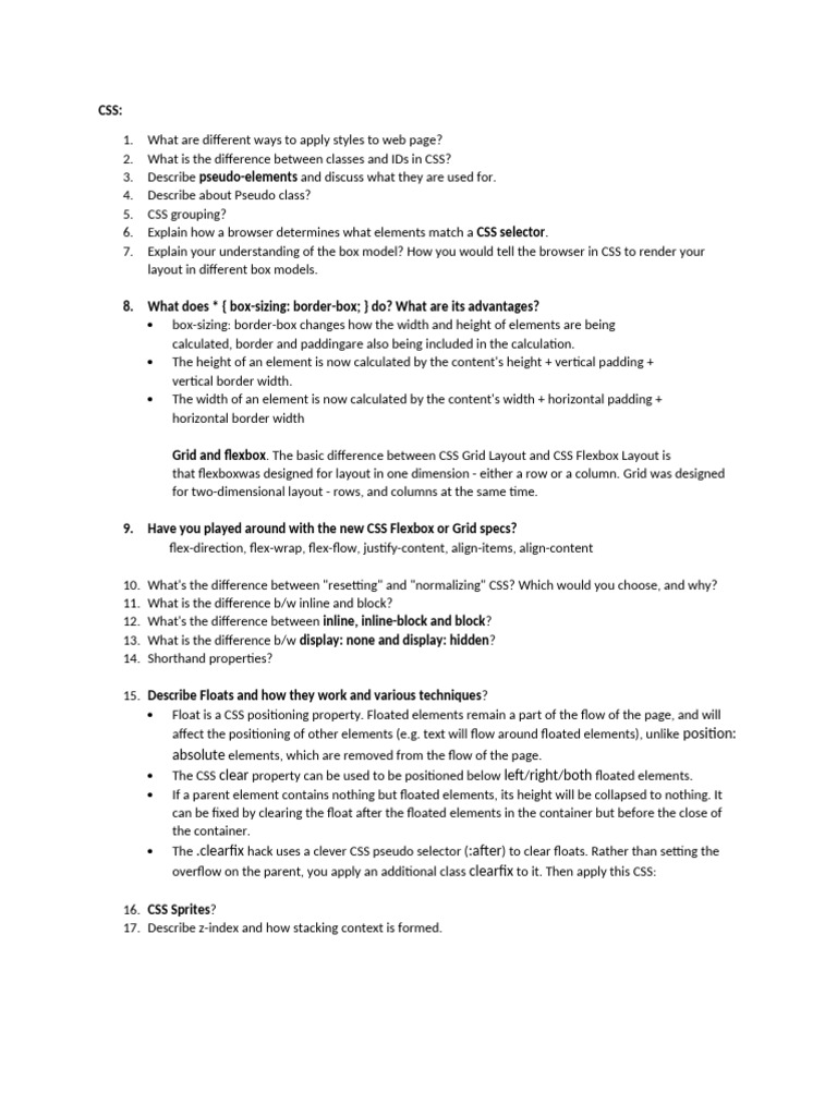 UI Interview Questions | PDF