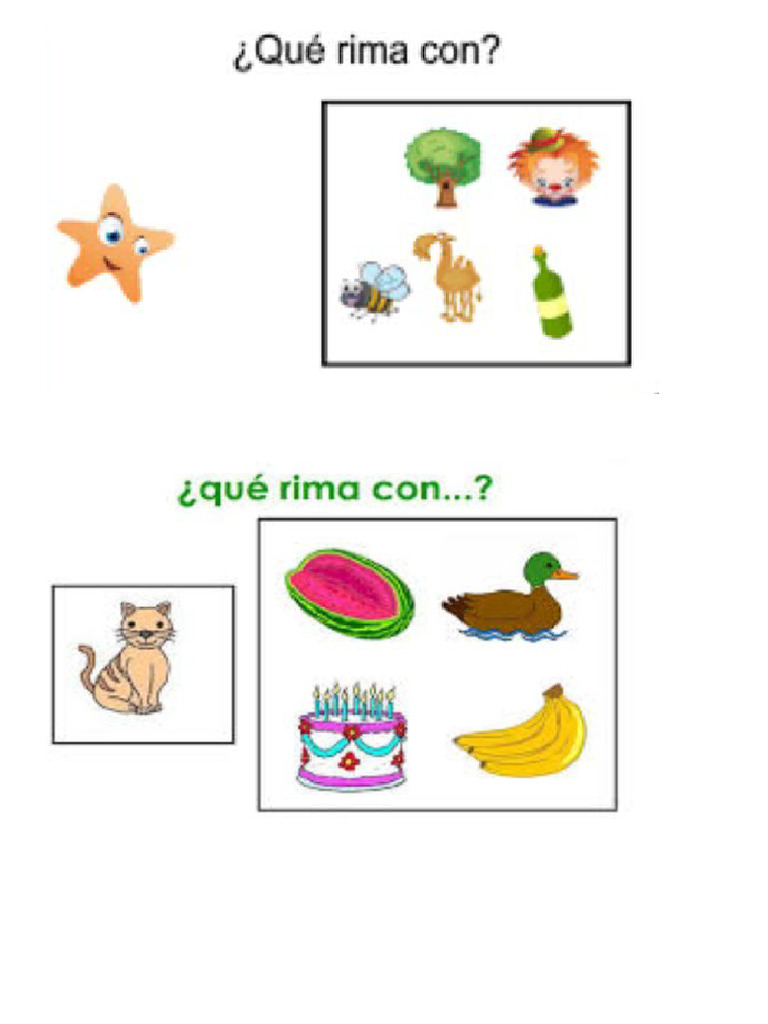 Lee La Rima y Colorea Los Dibujos | PDF