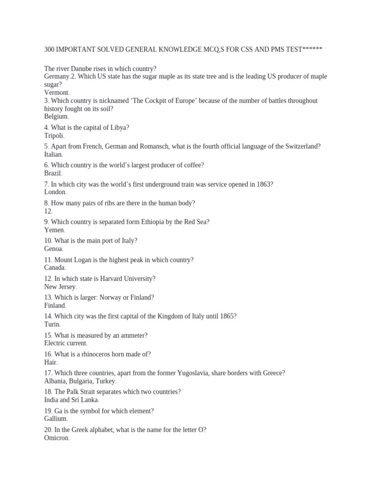 General Knowledge | PDF