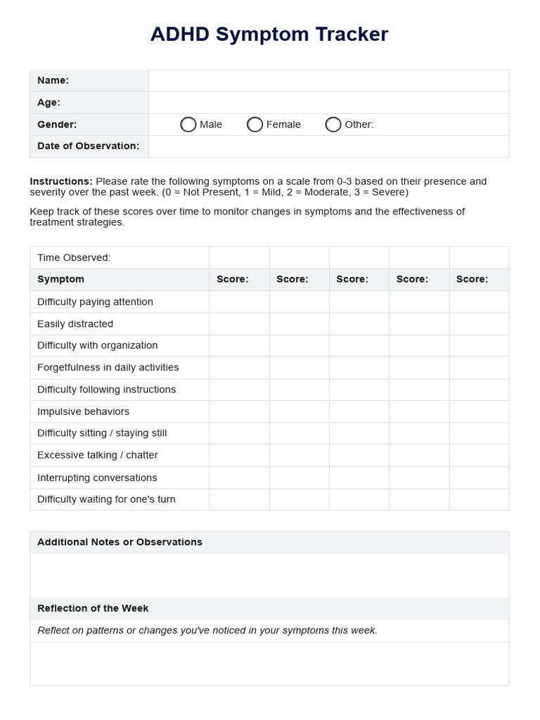 Adhd Symptom Tracker | PDF