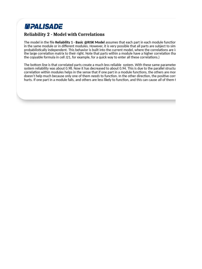 Reliability 2 - Model With Correlations | PDF