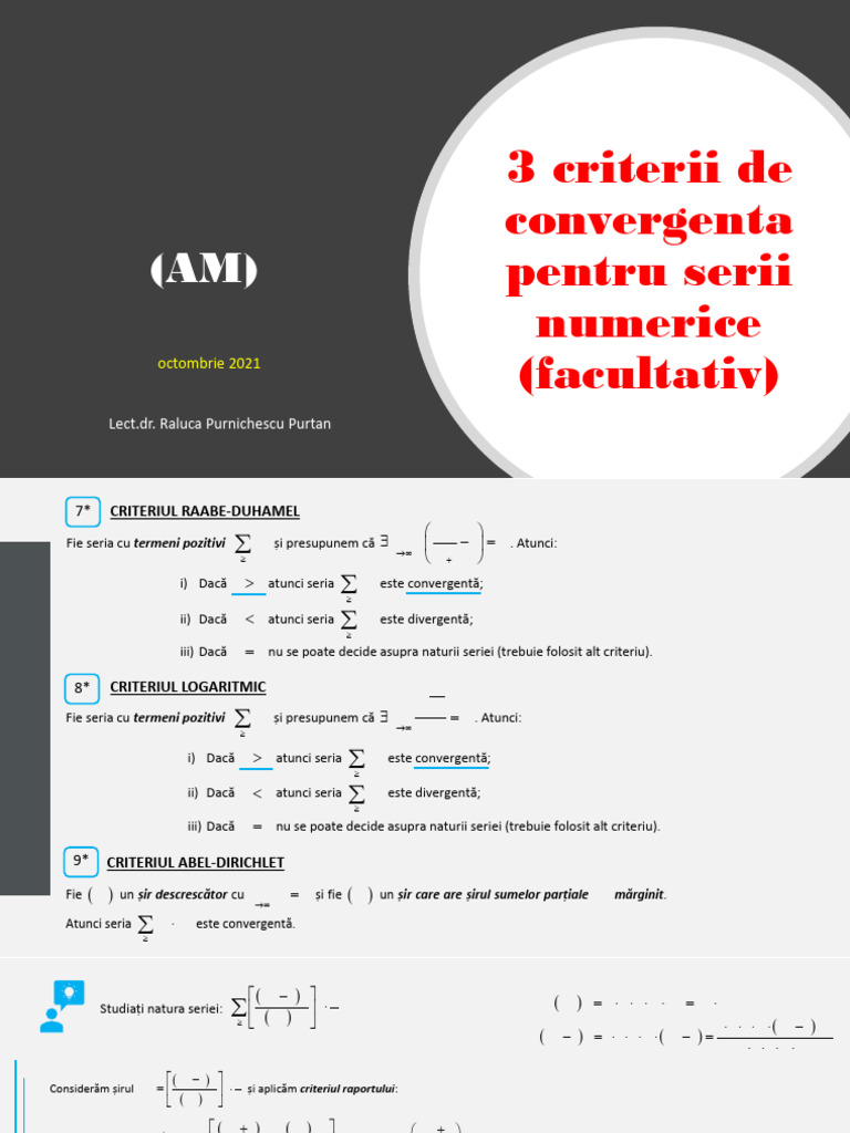 Criterii de Convergenta (Facultativ) | PDF