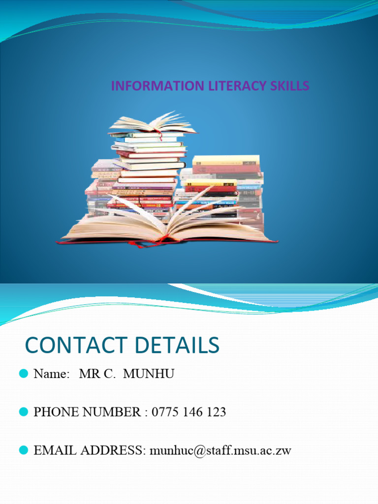 Information Literacy Skills Pdf Notes