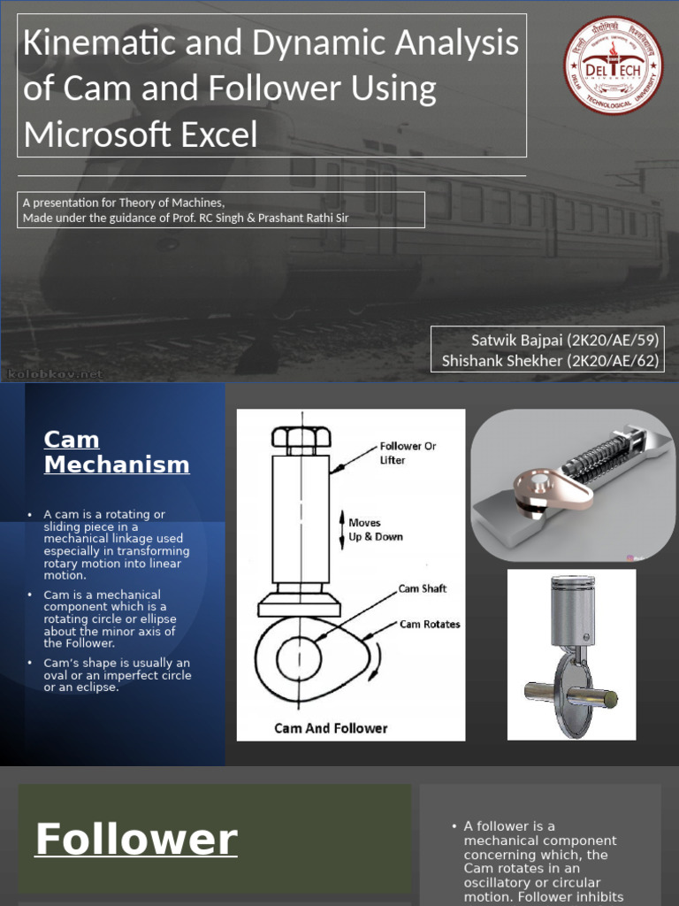 Kinematic and Dynamic Analysis of Cam and Follower | PDF | Force | Velocity