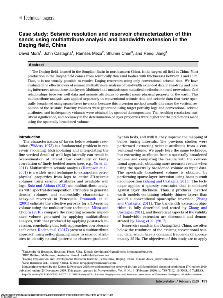 Seismic Resolution and Reservoir Characterization of Thin | PDF