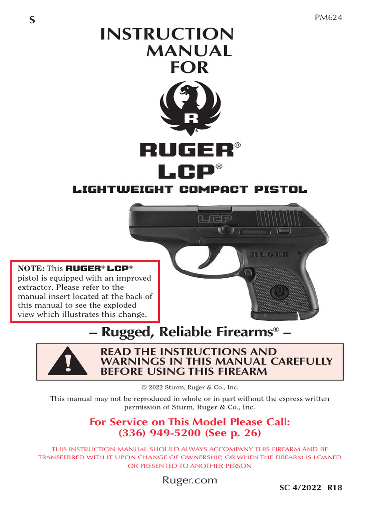 Ruger LCP Instruction Manual | PDF | Trigger (Firearms) | Magazine ...