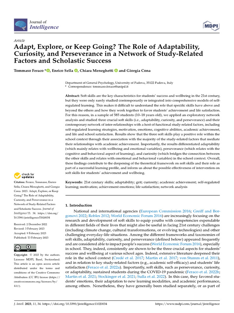 Adapt, Explore, or Keep Going The Role of Adaptability, Curiosity, and ...