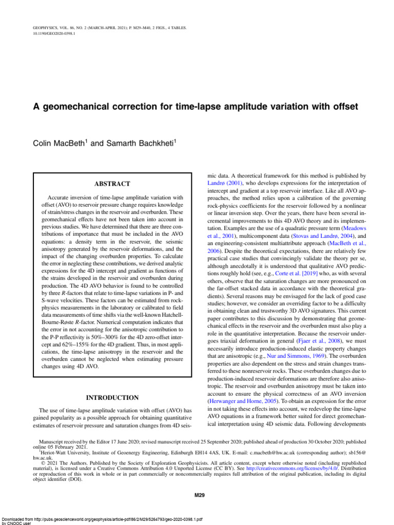 A Geomechanical Correction For Time-Lapse Amplitude Variation With ...