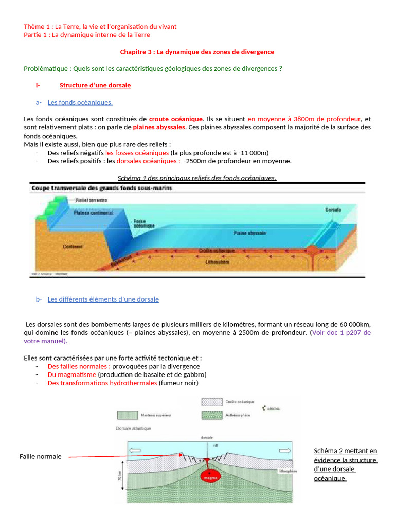 Caractéristiques des zones de divergence PDF Magma Histoire — free download