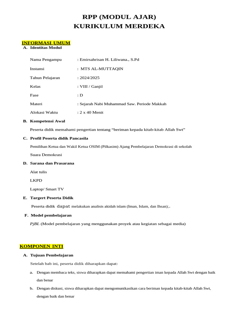 RPP Kurmer | PDF