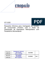 Requisitos de interligação de gerador para paralelismo momentâneo