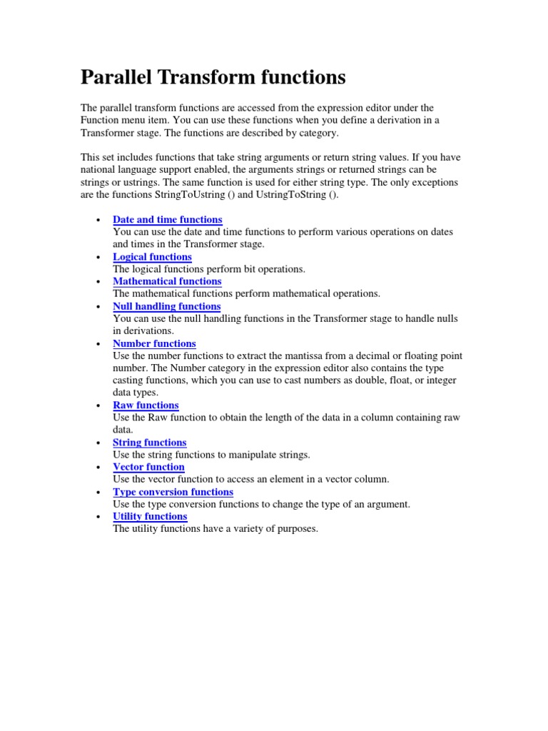 Parallel Transform Functions PDF Rounding Function (Mathematics)