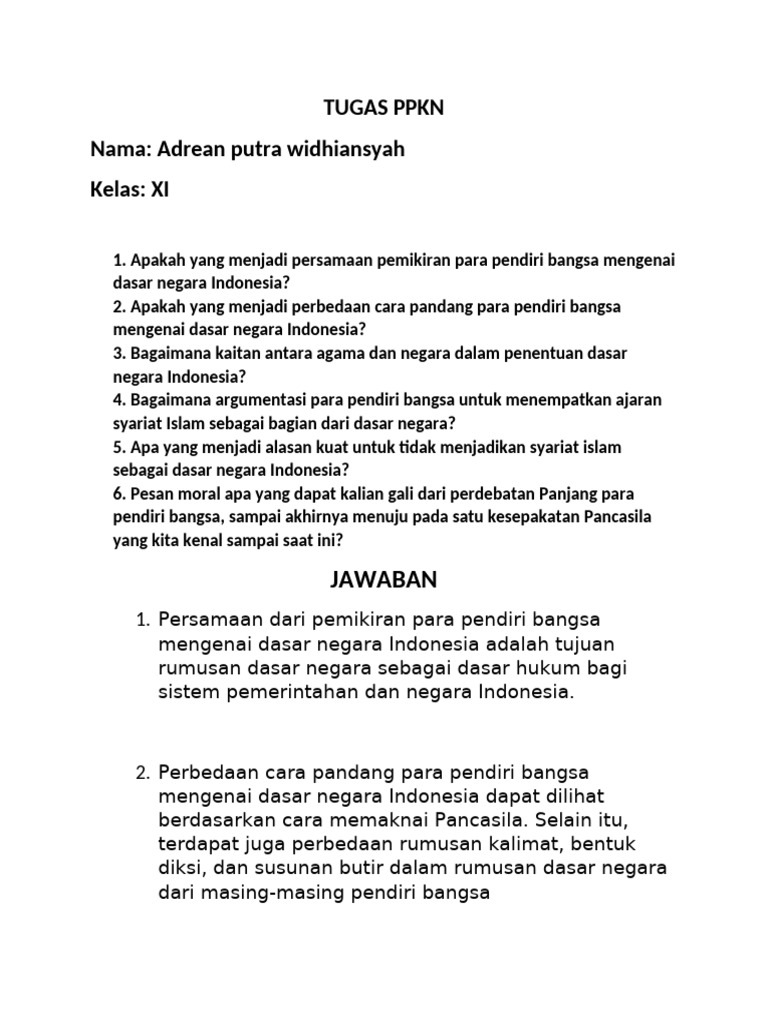 Tugas PPKN Adrean Putra (Xi) | PDF