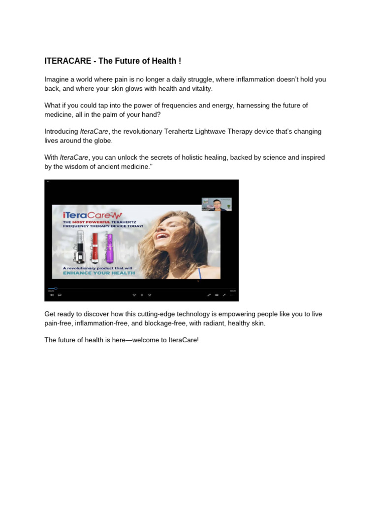 A) Iteracare Presentation - Docx2adocx | PDF | Terahertz Radiation | Optics