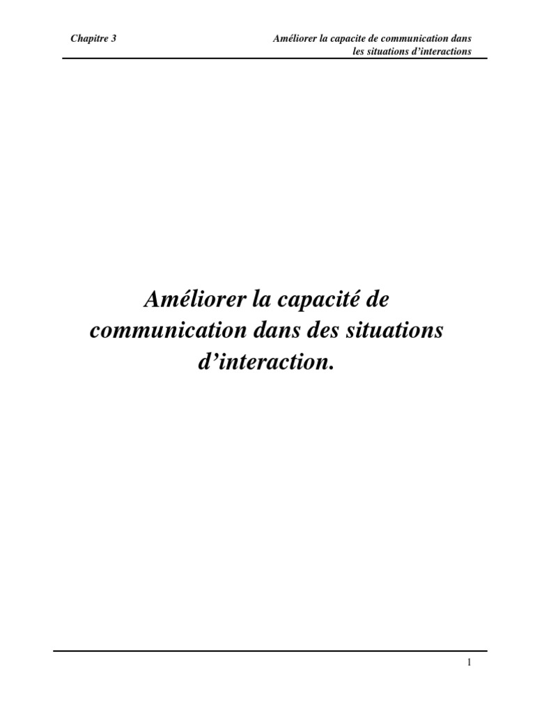 Améliorer la communication interpersonnelle | PDF | la communication ...