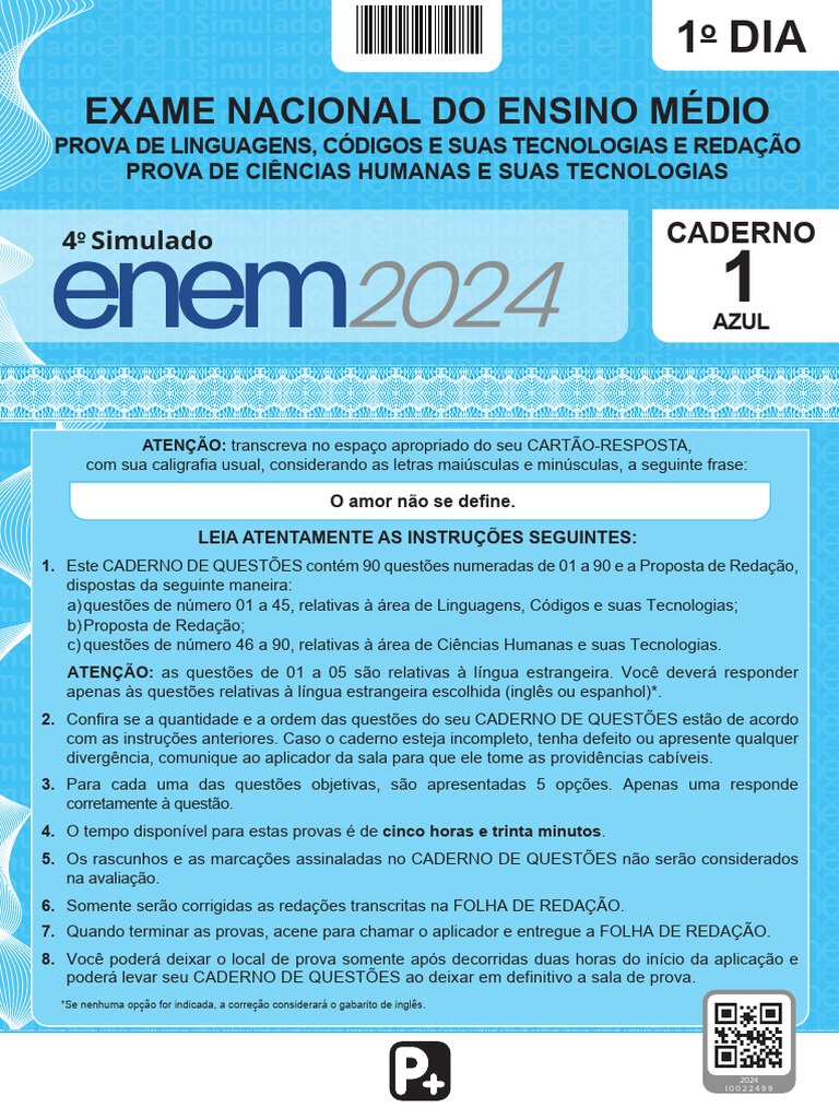 2024 4 Poliedro Enem 1 Dia Prova | PDF