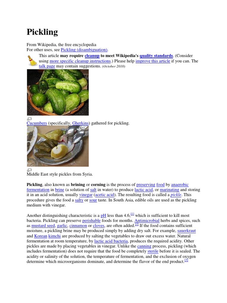 An Extensive Examination of Global Pickling Traditions A
