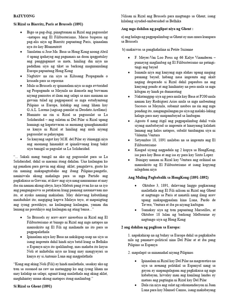 Rizal Finals | PDF