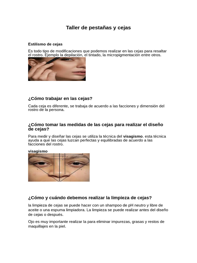 Taller de Pestañas y Cejas | PDF
