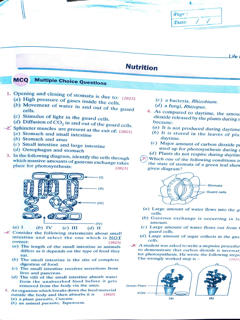 PYQ of CH - Life Processes | PDF