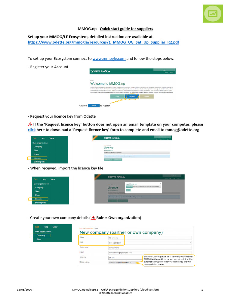 5 MMOG UG Quick Start Guide Suppliers Cloud March 2020 | PDF ...