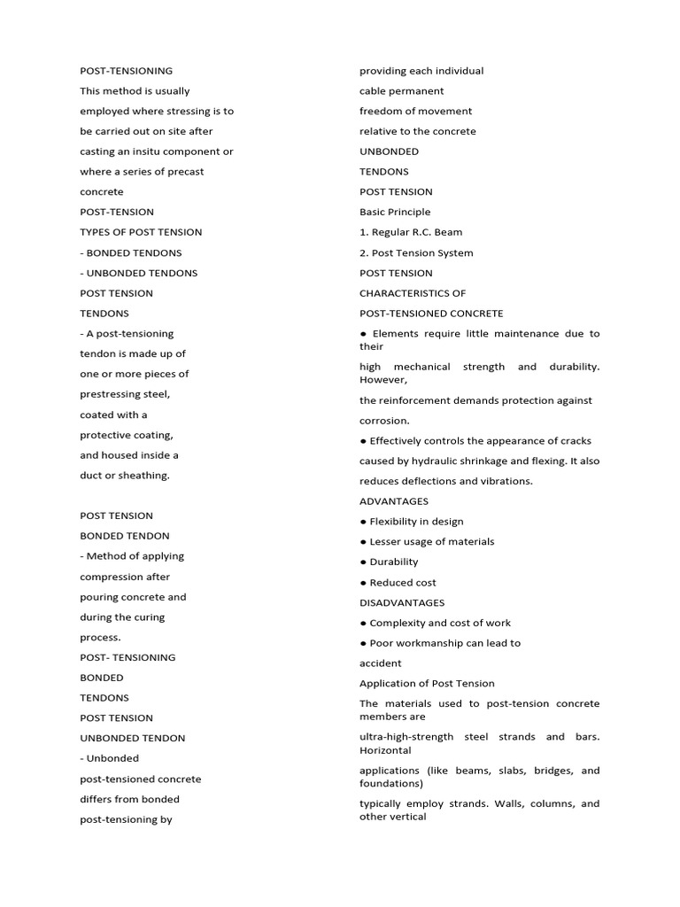 Post Tensioning | PDF