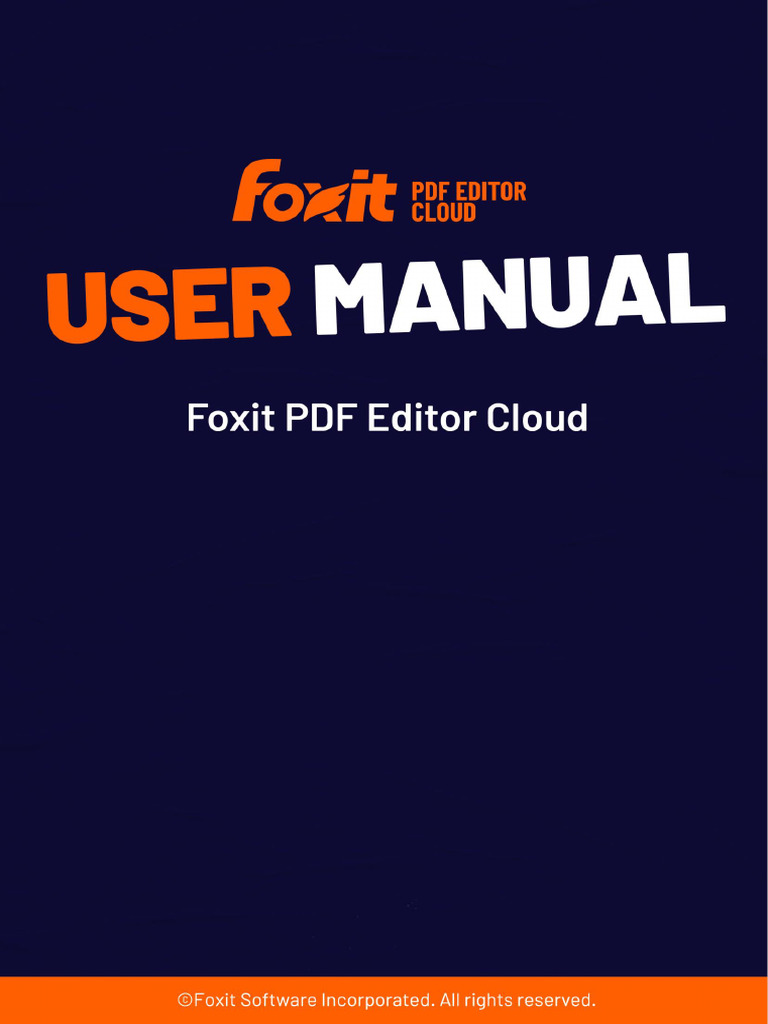 Foxit PDF Editor Cloud User Manual CN | PDF