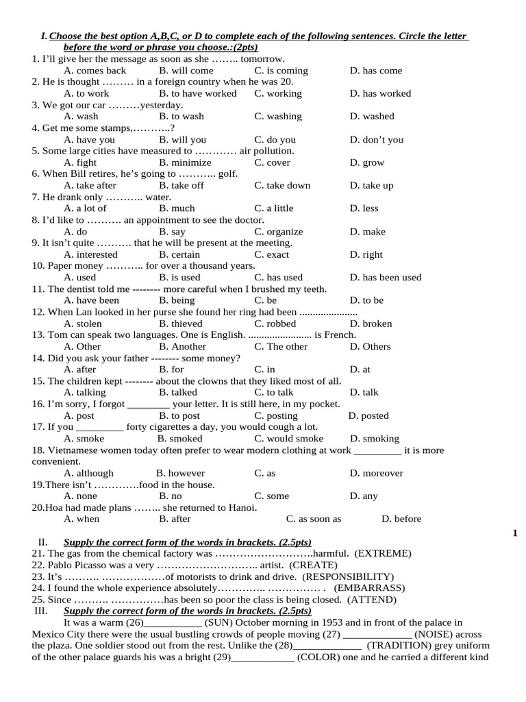 De HS Thi V1 16-17 | PDF