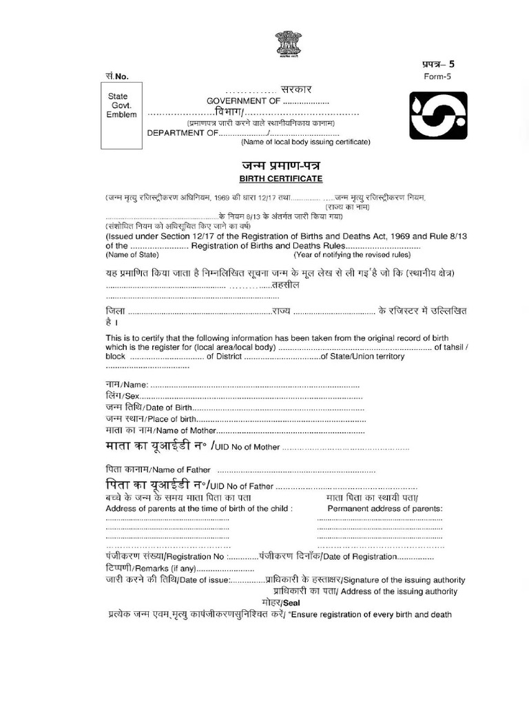 BIRTH CERTIFICATE FORM PDF MP visual data 4