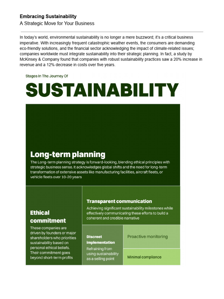 Embracing Sustainability - A Strategic Move For Your Business | PDF ...