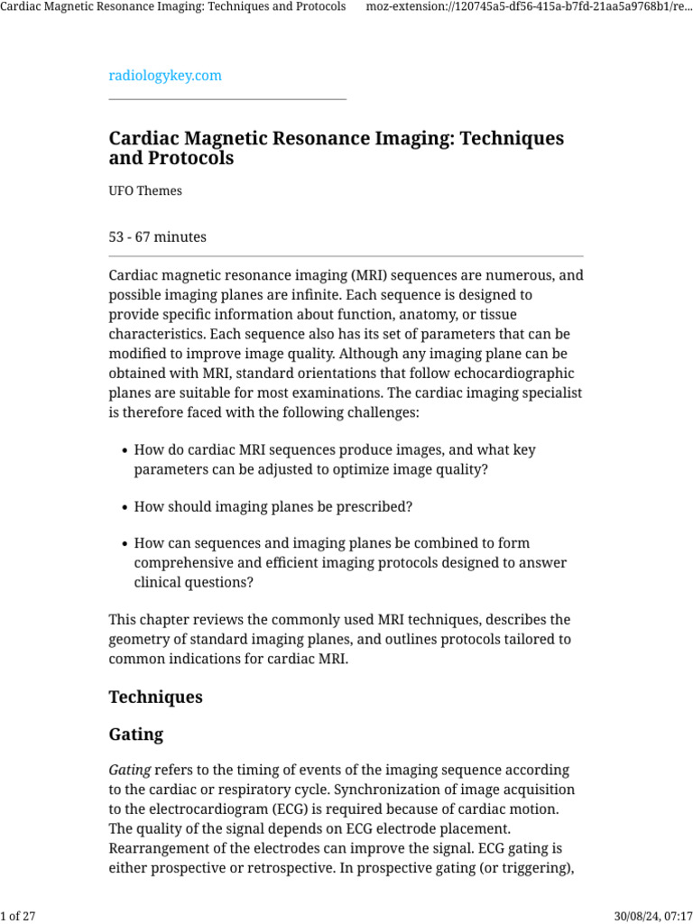 Cardiac MRI | PDF