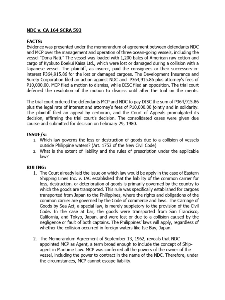 NDC v. CA 164 SCRA 593 | PDF