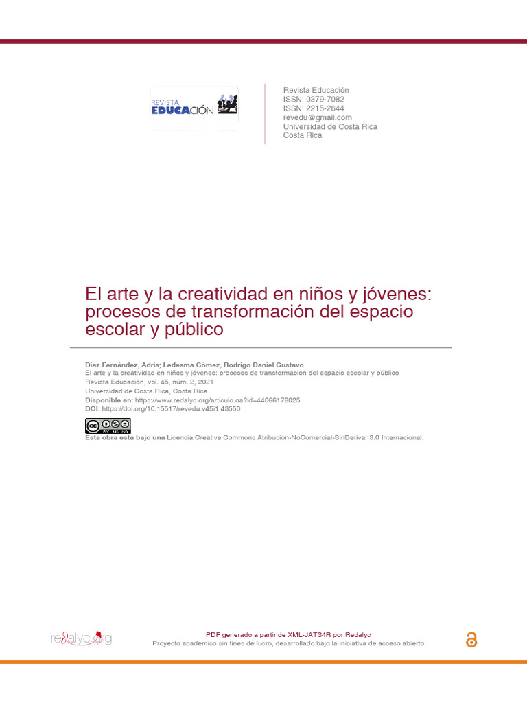 El Arte y La Creatividad en Niños y Jóvenes: Procesos de Transformación ...