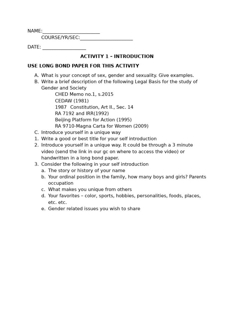 Gee2 Activity 1 | PDF | Social Science | Foreign Language Studies