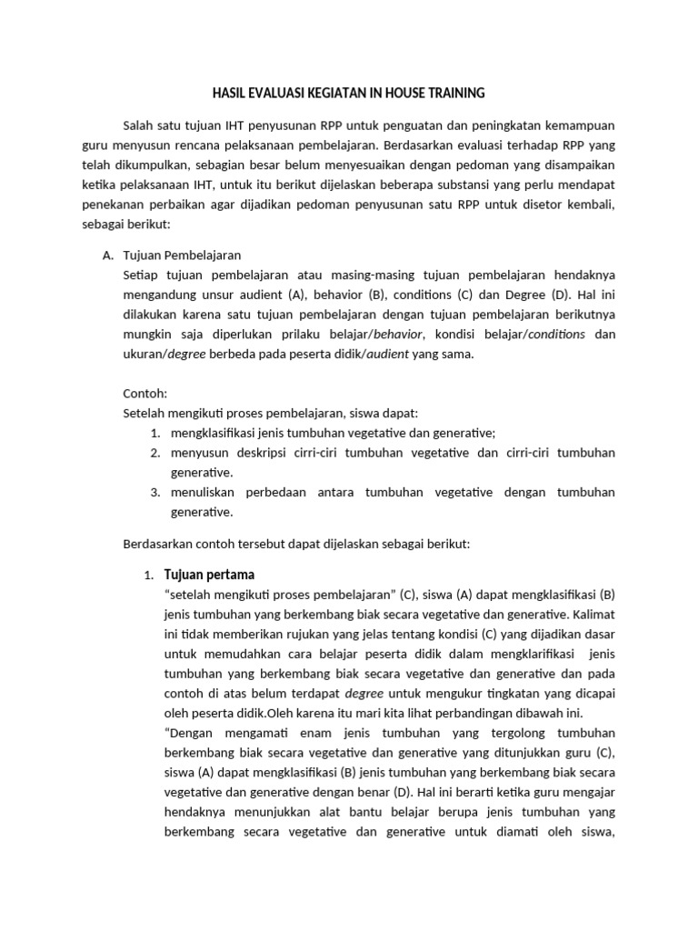 Evaluasi Hasil Iht | PDF | Career & Growth | Science & Mathematics