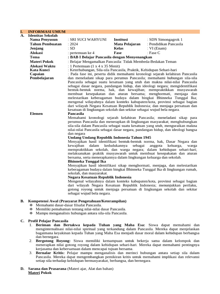 Modul Ajar Bab I Pertemuan 4 | PDF
