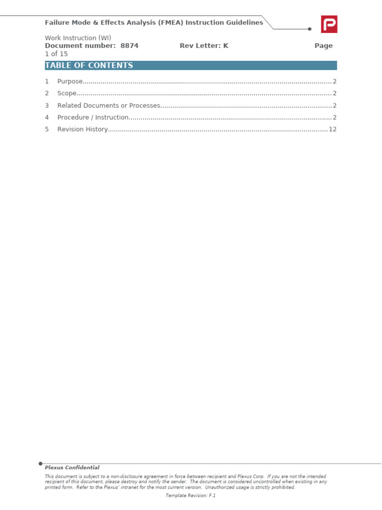 8874 - Failure Mode & Effects Analysis (FMEA) Instruction Guidelines ...