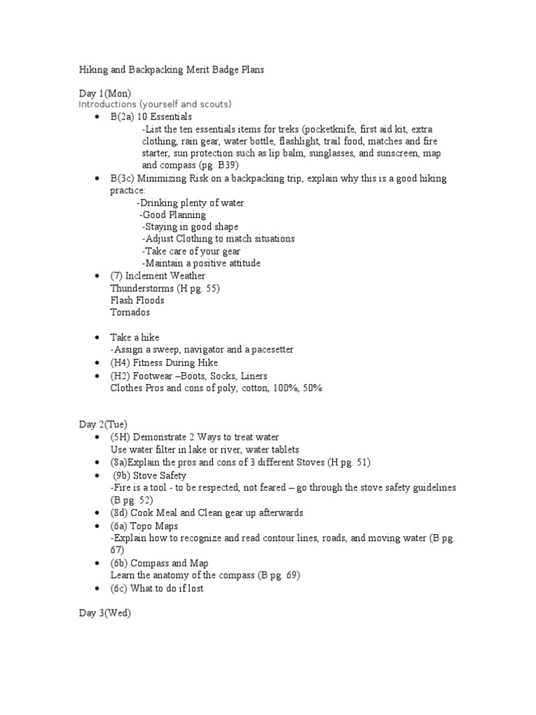 Scout Hiking & Backpacking Guide | PDF
