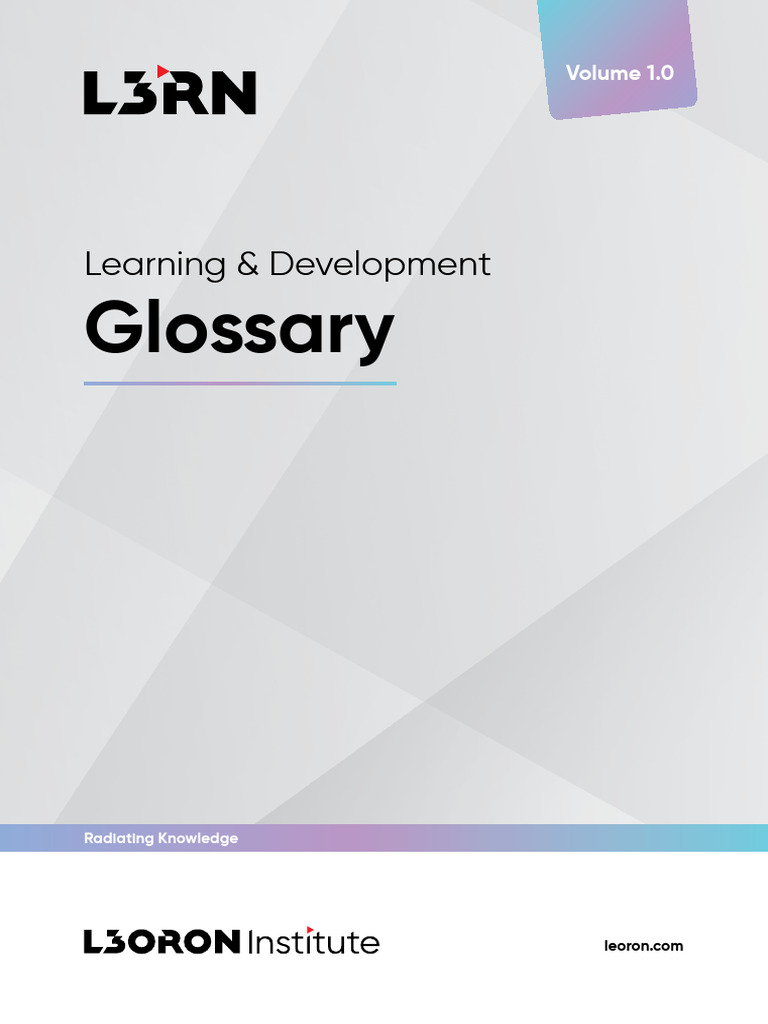 Learning & Development Glossary | PDF