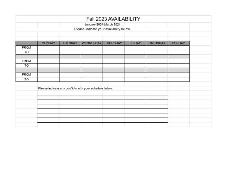 Availability Form Jan2024 | PDF