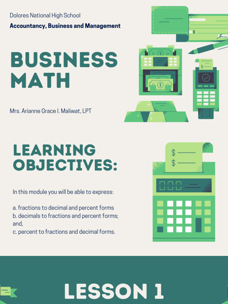 Lesson 1 Business Math PDF | PDF